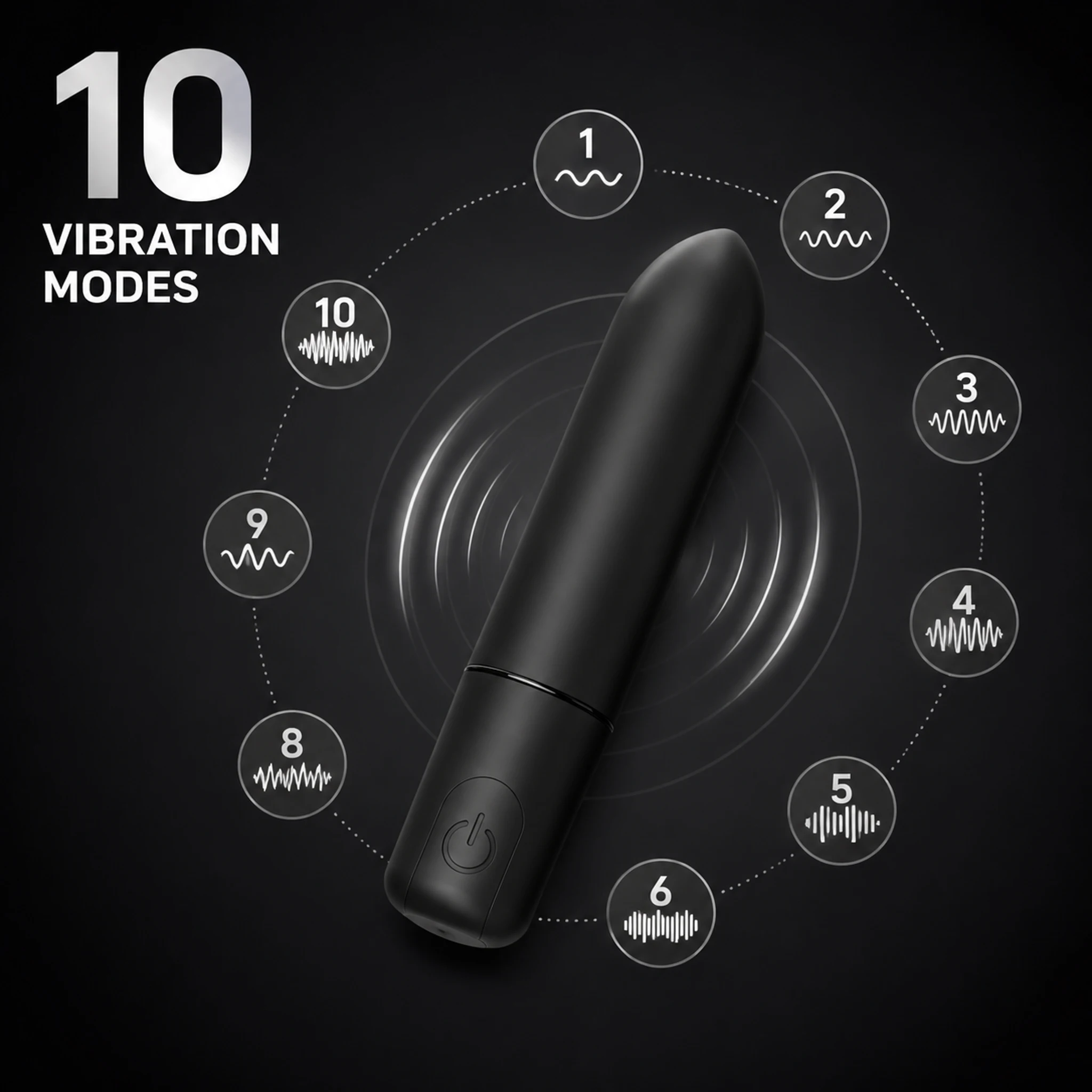 Bullet Vibrator with Angled Tip for Precision Clitoral Stimulation Rechargeable Lipstick Vibe with 10 Vibration Modes Waterproof