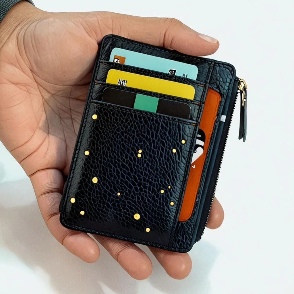 Luxury Black Wallet Zipper PU Leather Coin Purse Thin Mini Business Banking Credit Card Holder Wallet Multi-card Bit Card Holder