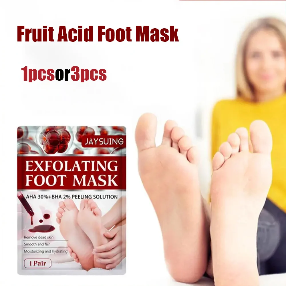 1/3 زوج حمض الفاكهة قناع القدمين التقشير فرك الملمس إزالة الجلد الميت قناع القدم ترطيب باديكير مكافحة تكسير قناع القدمين #1