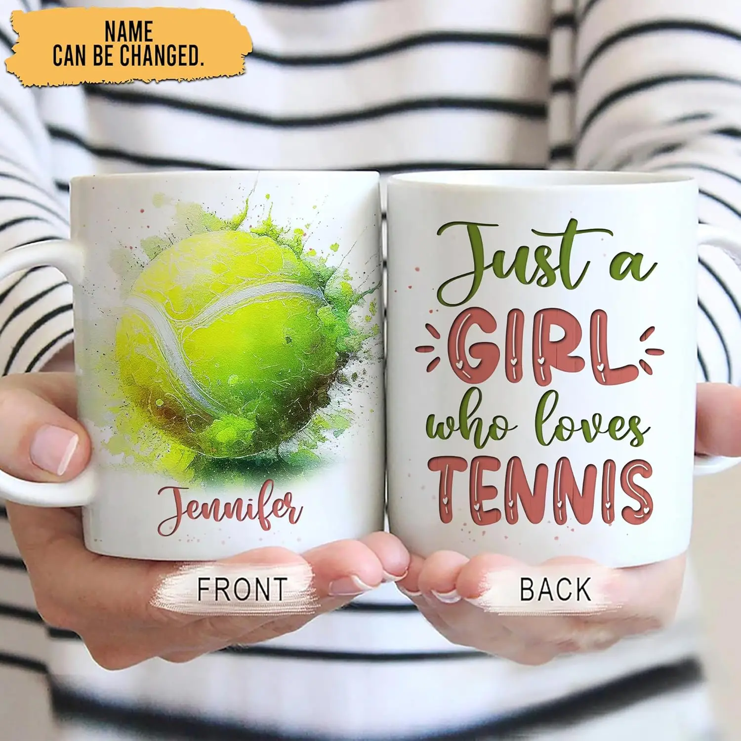 

Персонализированные подарки Tennis Lover - Who Loves Tennis Custom Name Керамическая кофейная кружка 11 унций - идея Спортивные подарки для женщин