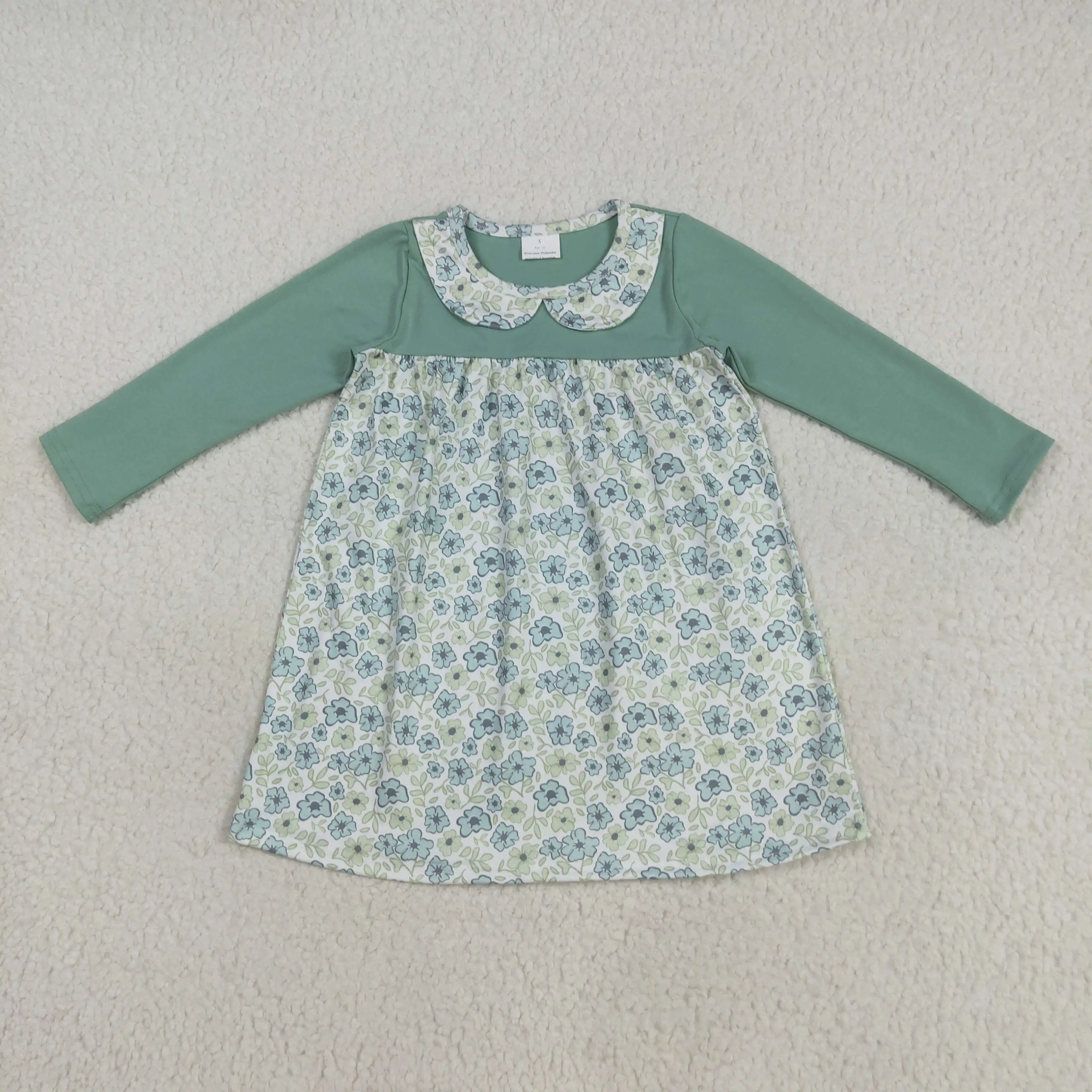 

Western Clothe Farm Style Animals Print Long Sleeved Dress for Girls Kids Spring and Fall Clothing Baby Outfit