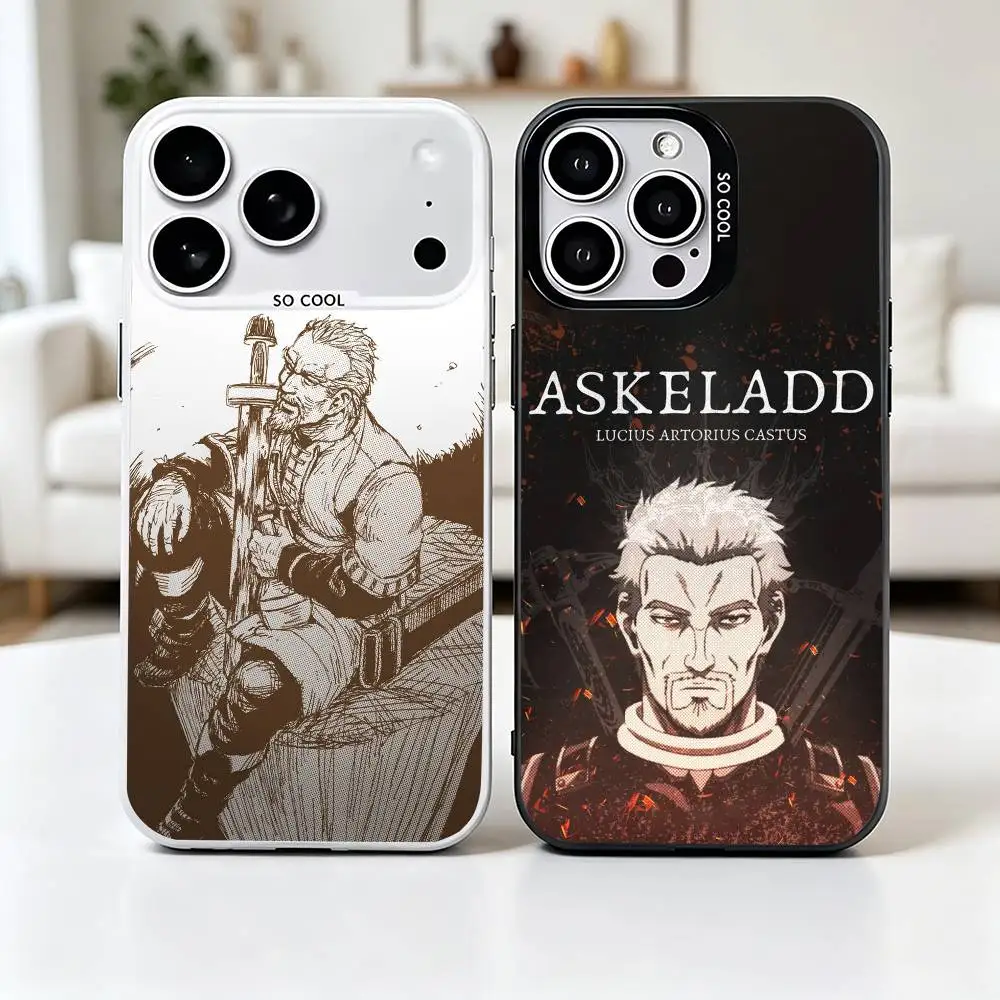 

Black V-Vinland -Askeladd Phone Case For iPhone 17,16,15,14,13,12,11 Plus,Pro Max,XS,Grey Silver Cover