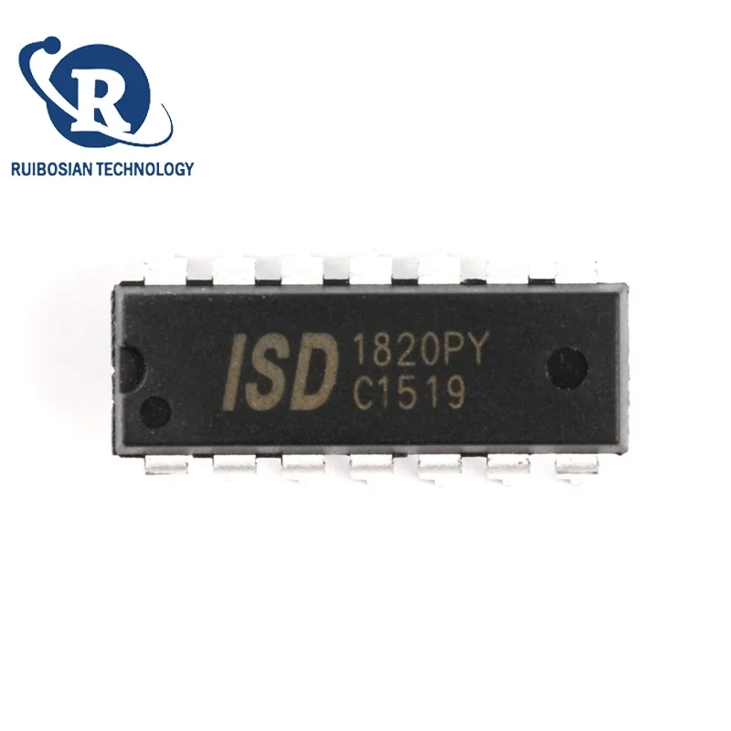 5pcs ISD1820PY DIP-14 ISD1820 1820PY DIP IC 8-20 Second Single Segment Voice Recording and Playback Circuit Chip New Original