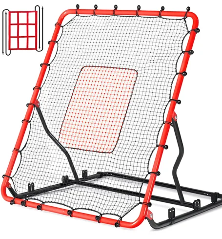 Customization   QIUYUAN Baseball Rebounder Net with Angled Frame-Model Baseball Bounce Practice Net for Solo Fielding Pitching &