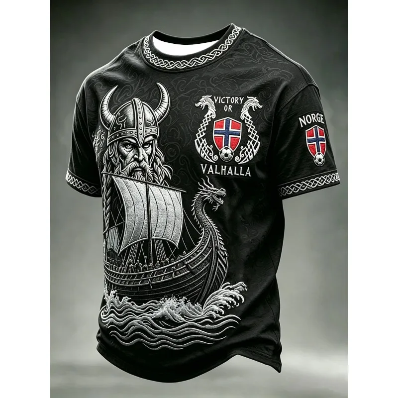 2026 New Dark Nordic Valhalla Norge T-shirt Oversized Family Matching Viking Myth Street Fan Merch Sports Casual Shirts