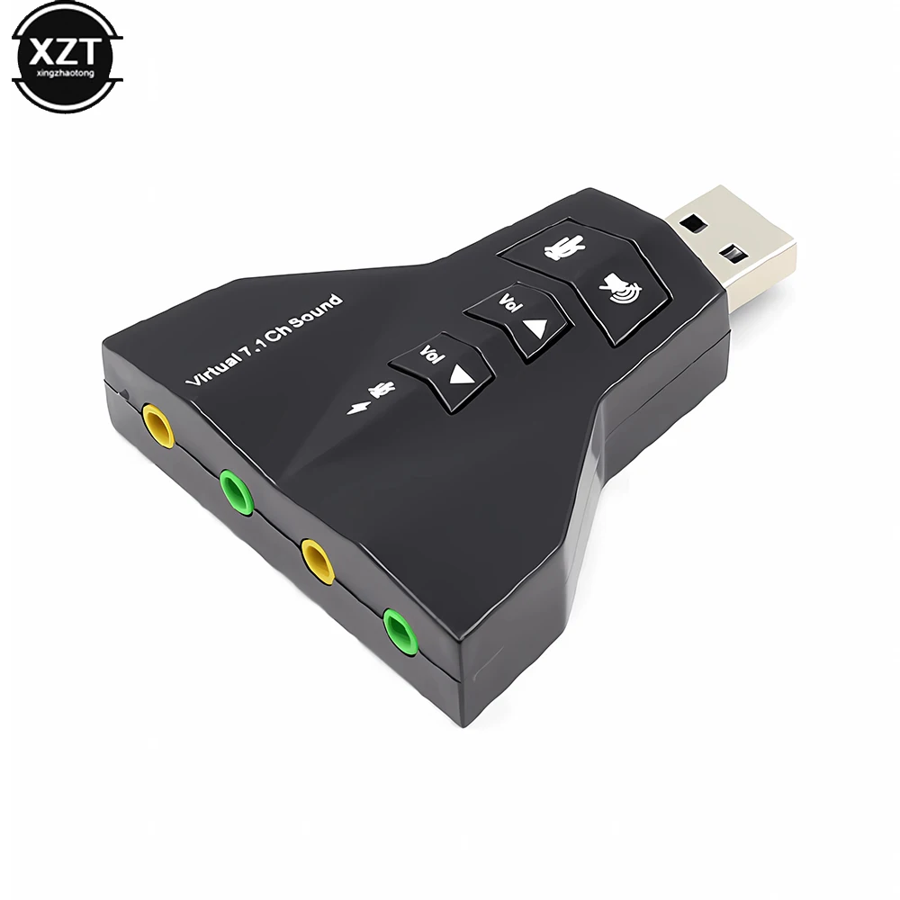 External Virtual USB SOUNDcard 7 In 1 Channel  3D Sound Audio Adapter Dual Microphone Dual Audio Interface Output Independent