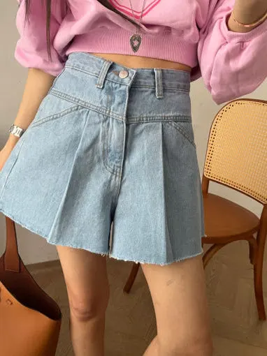 

High Waist Denim orts Women's Faion Design Slimming Casual Pants Trendy Age-Defng Summer 2025 New Arrival