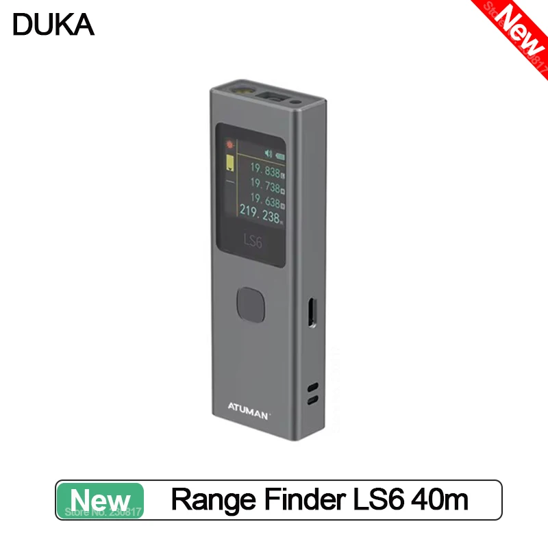 

Лазерный дальномер DUKA ATuMan LS6 40M с функцией измерения углов, перезаряжаемый, два в одном, OLED, 480 мАч