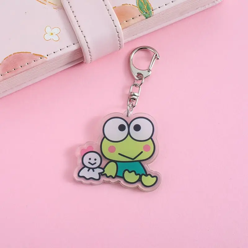 Acrylic Cartoon Anime Pendant Keychains Holder Car Key Chain Key Ring Bag Hanging Jewelry Gifts Accessories KEROKERO KEROPPI