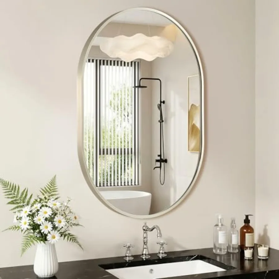 

Oval Mirror 17x30 Inch Oval Bathroom Mirror Mirror for Wall Decor Vanity Entryway Living Room Horizontally/Vertically
