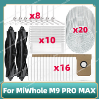 Compatible For MiWhole M9 PRO MAX Robot Vacuum Cleaner Main Side Brush Mop Cloth Hepa Filter Dust Bag Accessories Spare Parts