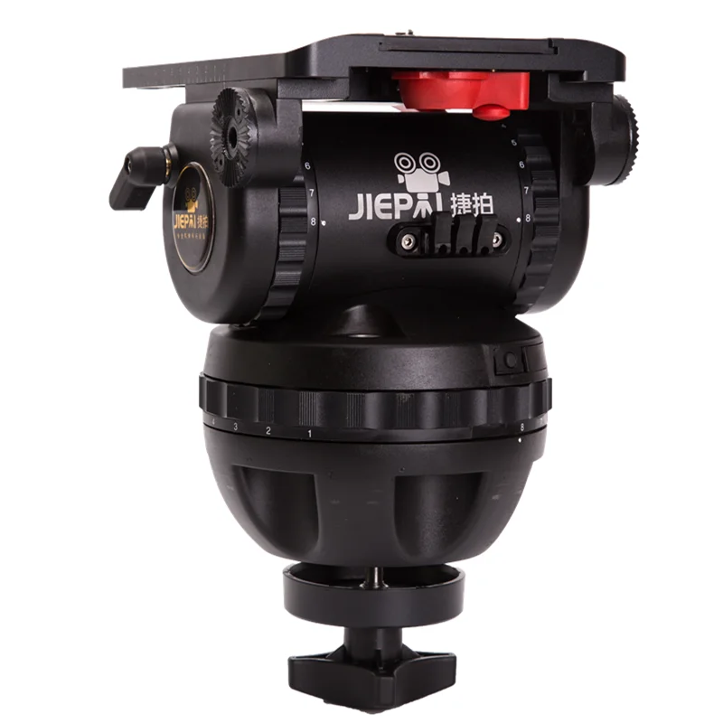 JIEPAI V25 PRO Heavy Duty Fluid Head Professional Video Camera Tripod Head 150mm Bowl 40KG with Pan bar for ENG FILM