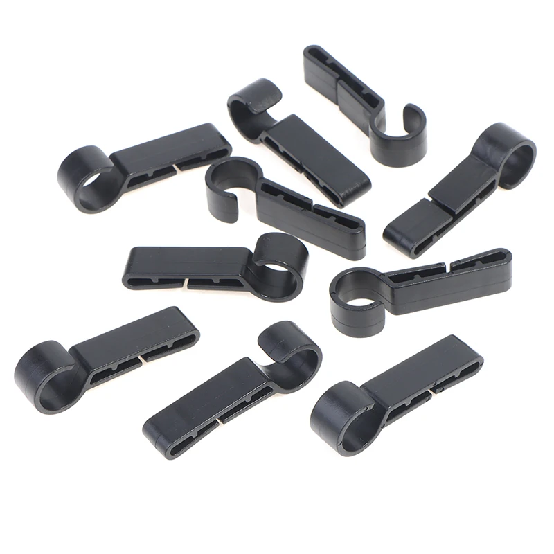 10Pcs Plastic Helmet Clips Attachment Head Light Clamps Black Set Headlamp Hook