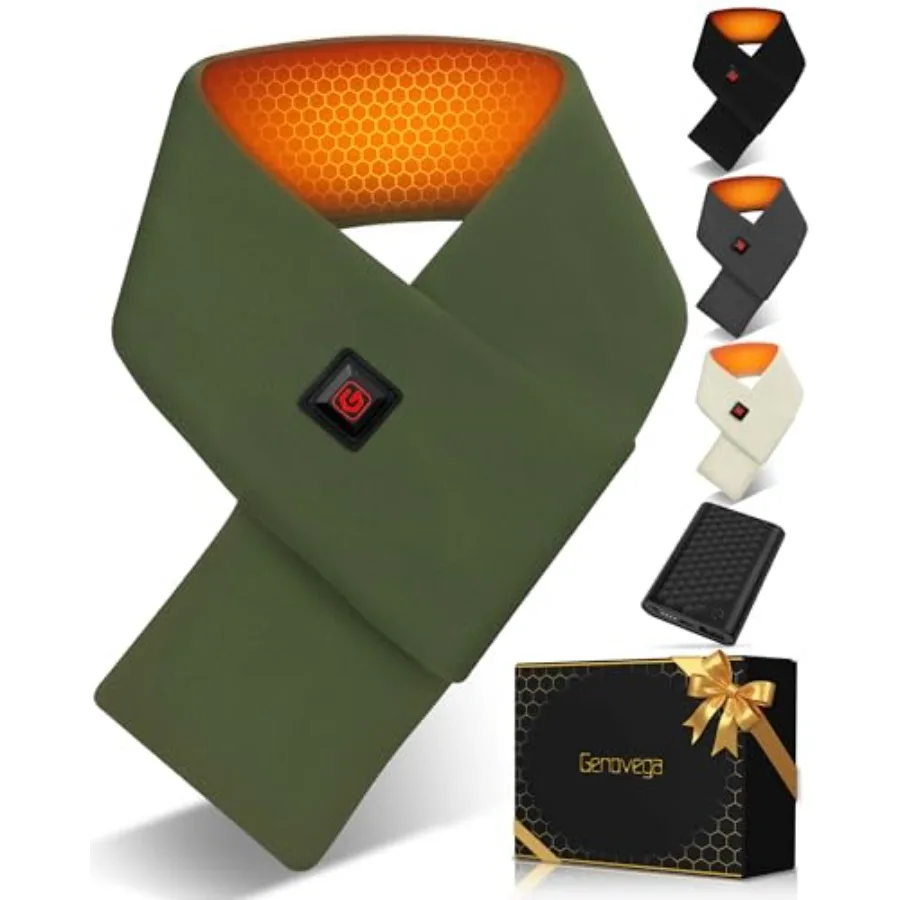 

Genovega Women Men Heated Scarf with 6000mAh BatteryPortable Power Bank for Long Lasting Graphene Heating Winter Warm Gifts