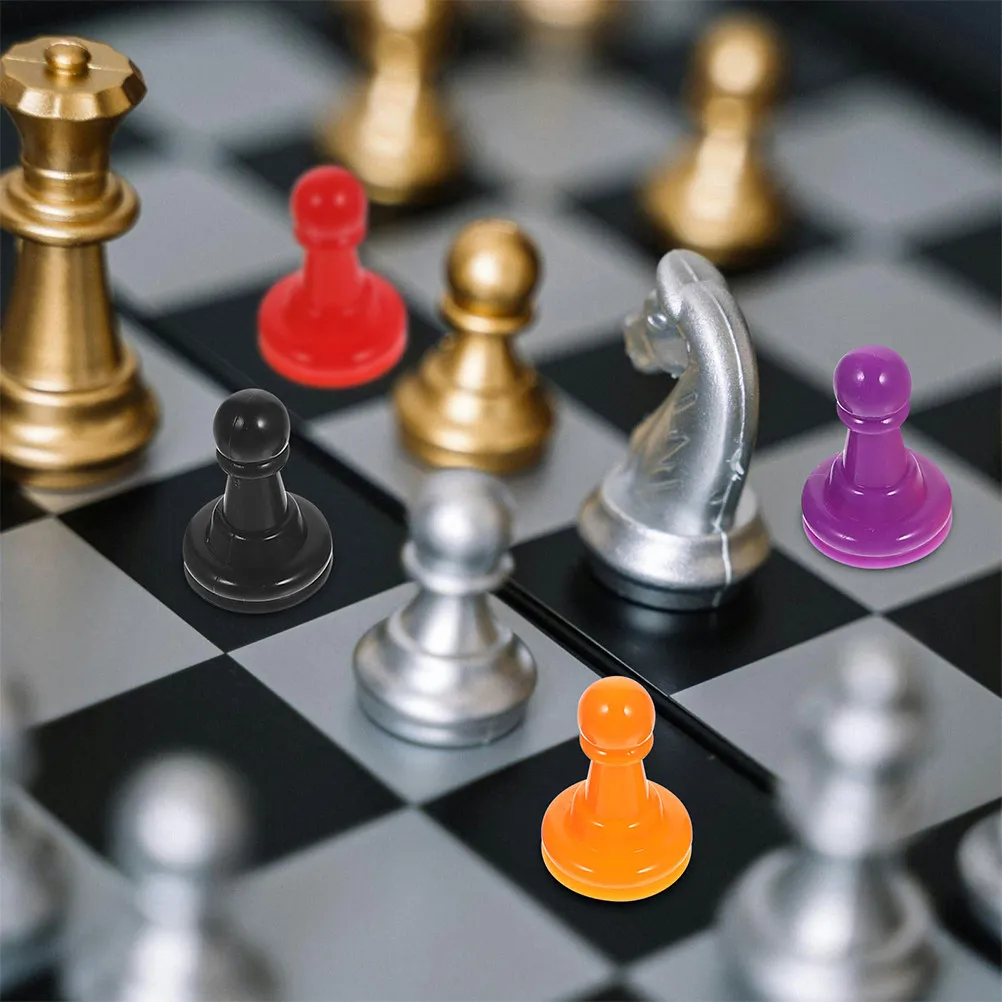 

64Pcs Plastic Chess Pieces Set Ideal for Game Night Family Gatherings Outdoor Indoor Use Lightweight Travel Friendly Tournament