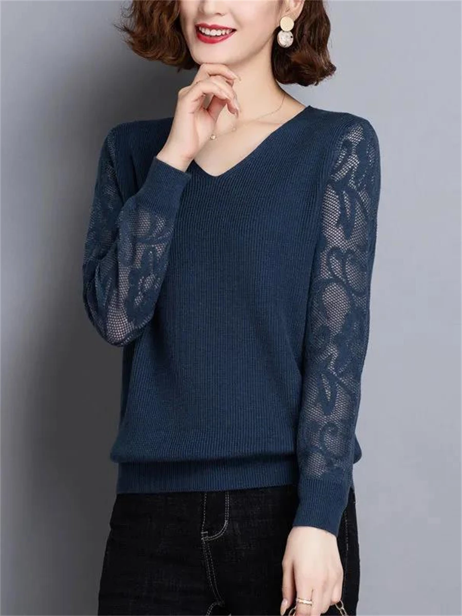 

Women Spring Autumn Blouses Shirts Lady Fashion Casual Long Sleeve V-Neck Collar Solid Colorg Blusas Tops TT2484