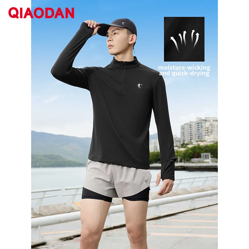 

QIAODAN Feiying Long Sleeve T-Shirt Men's Quick-Dry Running Sport Tops 2025 Moisture-Wicking Pullovers Sportswear QXBTL3253109R