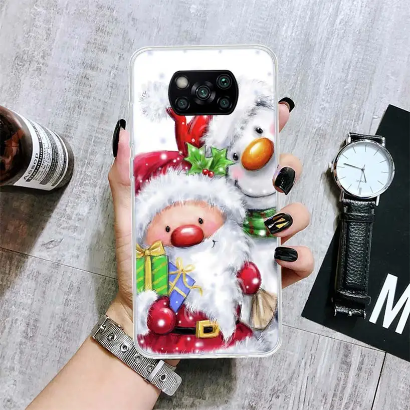 Merry Christmas Cartoon Cute Snow Soft Phone Case for Xiaomi Poco X6 X5 X4 Gt X3 Nfc F6 F5 Pro M5s M5 M4 M3 F4 F3 F2 F1 Capa Coq