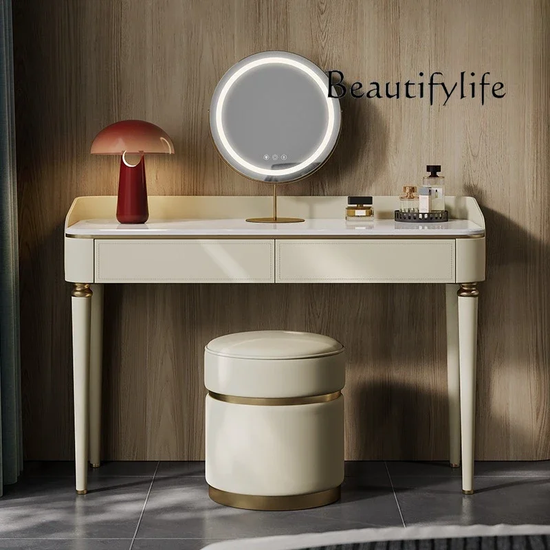 

Simple dresser bedroom natural luxury stone marble high-end Italian fashion designer light luxury makeup table