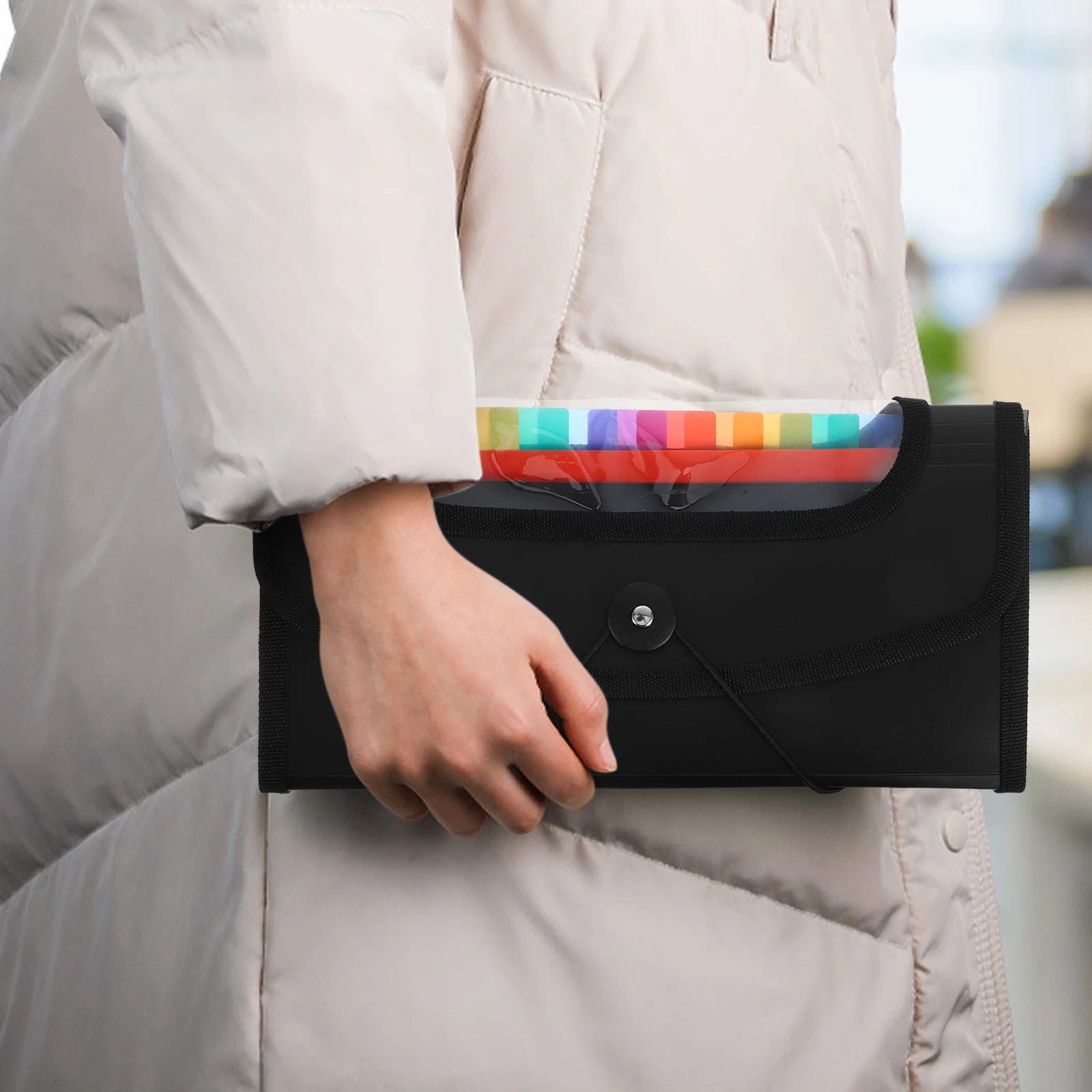 

13 Pockets Bill Organizer Accordion File Folder Expandable Document Holder Water Resistant Office Storage Solution