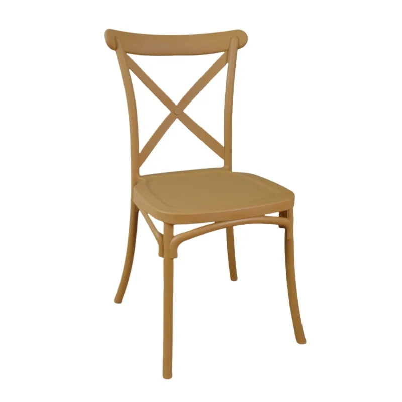 

Manufacturer cross-border hot-selling diningchairs plastic cross chair wedding chair high-end hotel restaurant back chair