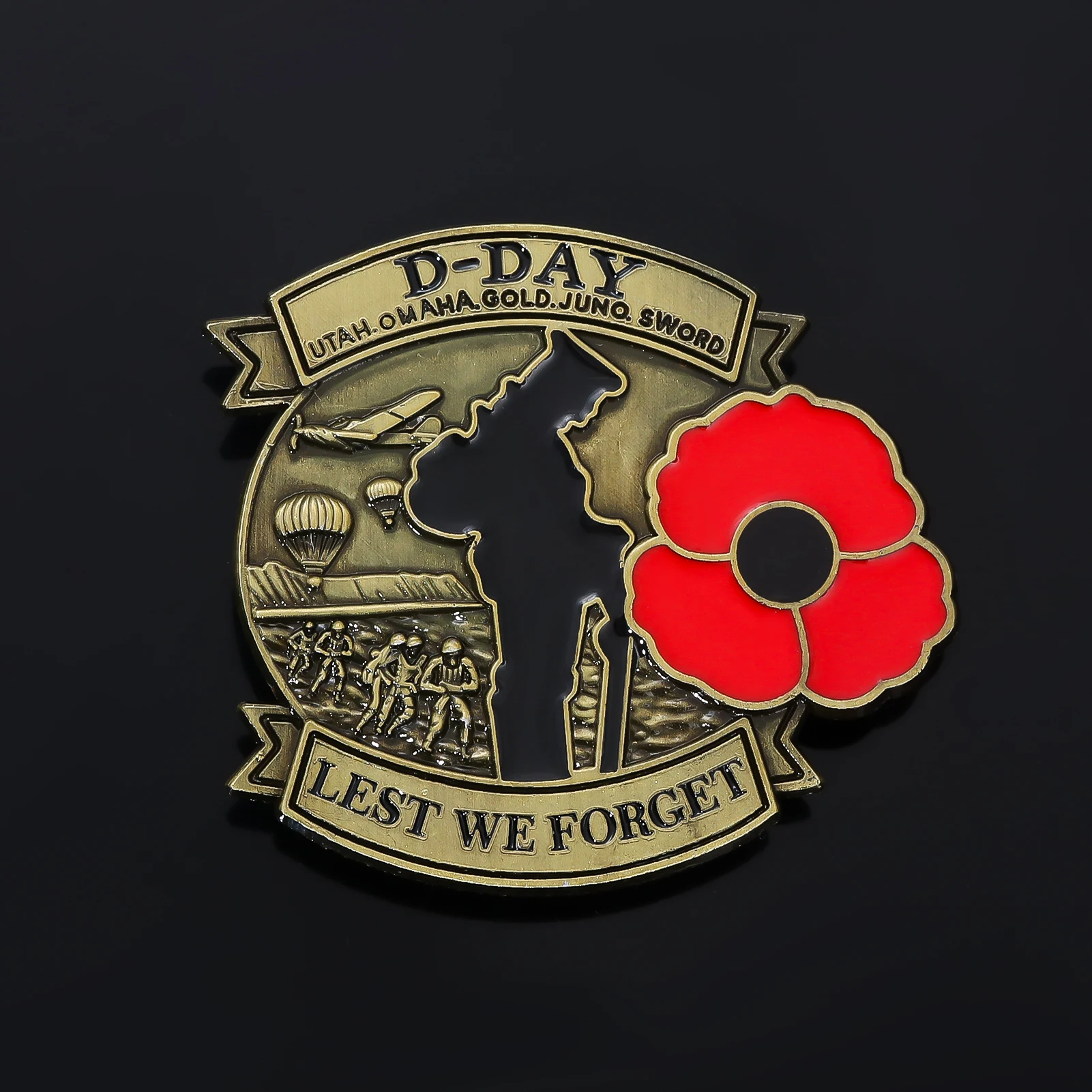 Gedenkbetätigung Emaille Pins Normandie Landung Memorial Day Abzeichen Broschen für Rucksack Kleidung Pins Schmuck Geschenke