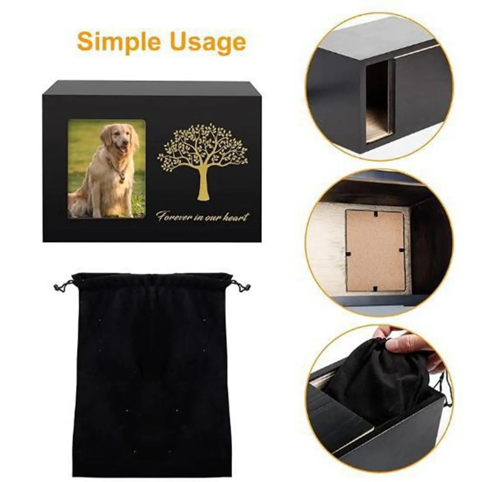 Pet Cremation Urn Commemorative Funeral Supplies Souvenir Gifts Wood Memorial Box Cat Ashes Keepsake Box Pet Memorial Urns