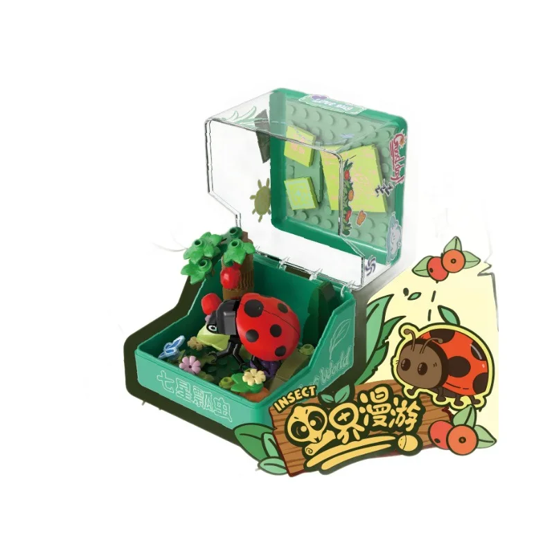 ในโลกของแมลง แมลงปอและผีเสื้อเดินเล่นได้อย่างอิสระ ของขวัญ DIY: ของเล่นตัวต่อแบบประกอบเอง