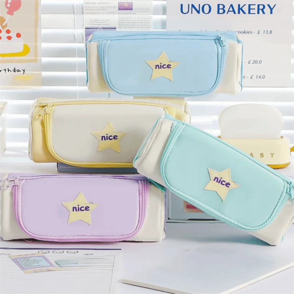 

Makeup Bag Cartoon Star Pencil Case Large Capacity 5 Multi Layers Korean Pencil Bag Zipper Cosmetics Storage