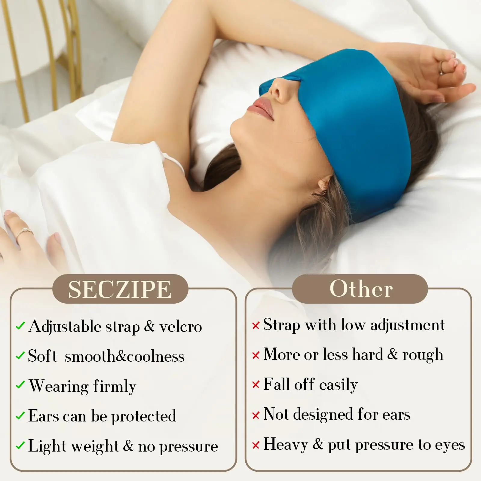 100% Mulberry Silk Sleeping Mask Eyepatch Blocking Light Eyemask Eyeshade for Travel & Nap Soft Padded Sleep Mask Slaapmasker