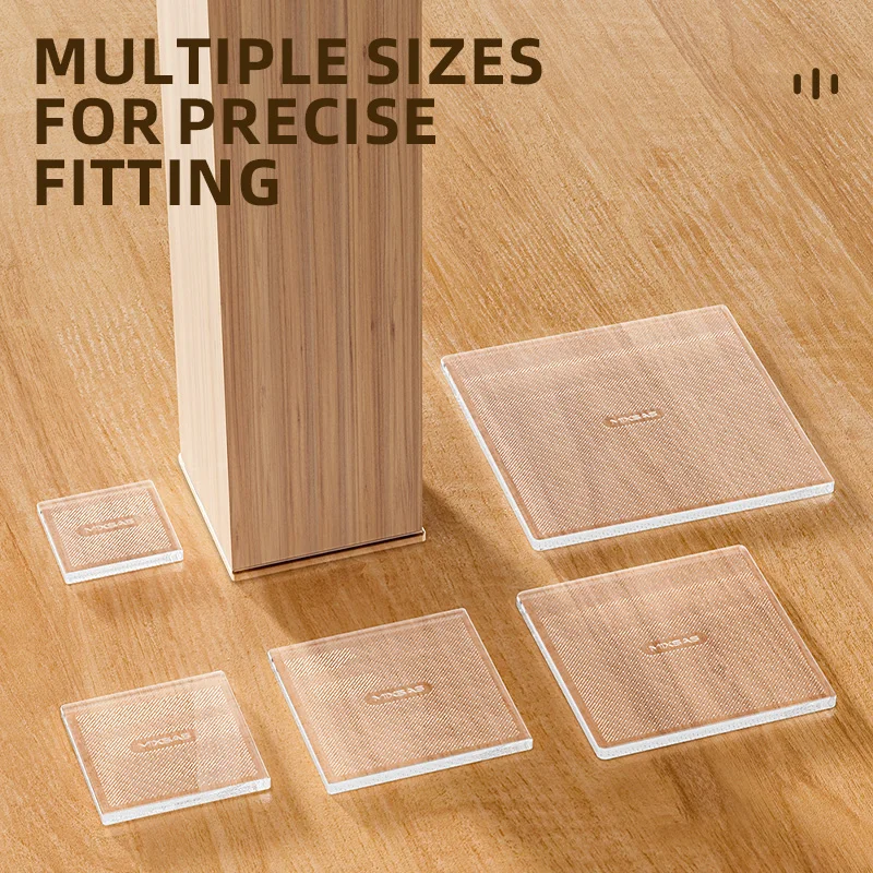 MIXSAS 4pcs Furniture Gasket Anti Vibration Non-Slip Mat Table Foot Anti-moving Protect Pad Transparent Bed Foot Antislip Pads