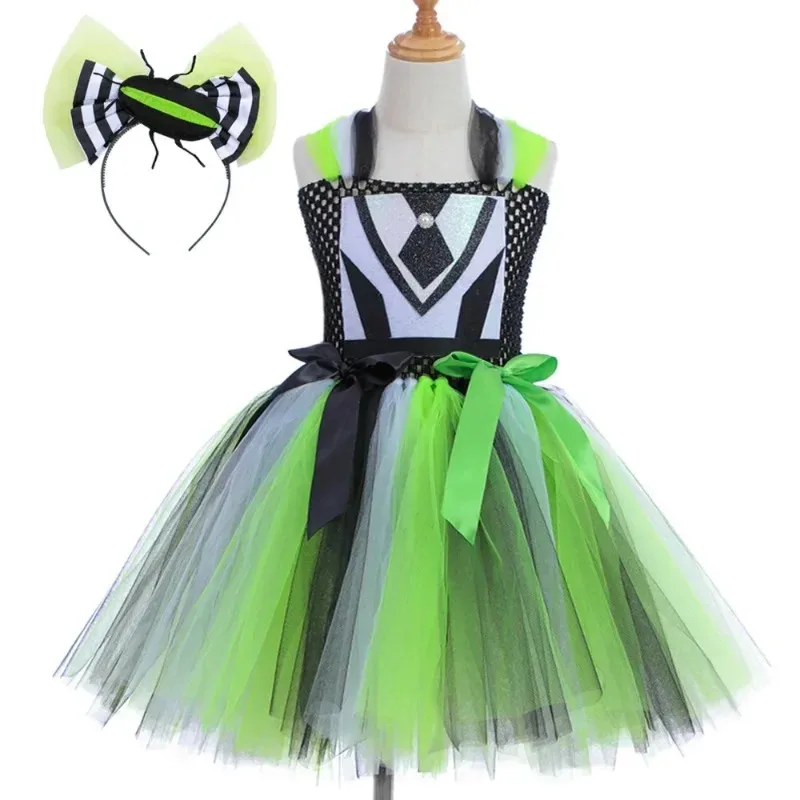 

New Girls Halloween Beetle Cosplay Costumes for Kids Jungle Insect Party Dress Up Clothing Beetle JuiceTutu Dress Evening Show