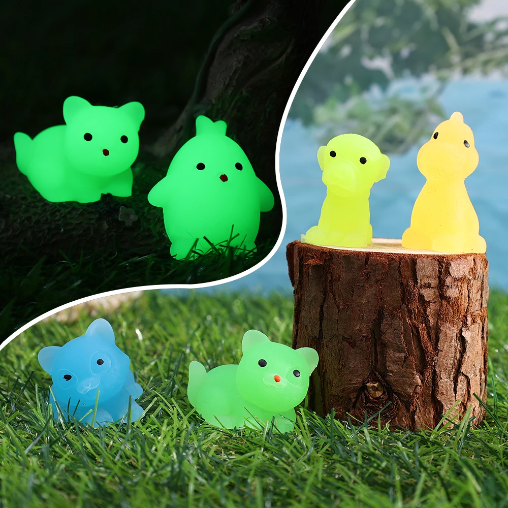 

1/5pcs Cute Glow-in-the-dark Animal Dumpling Decompression Toys Soft Glue Extrusion Slow Rebound Children's Toy Vent Doll Gifts