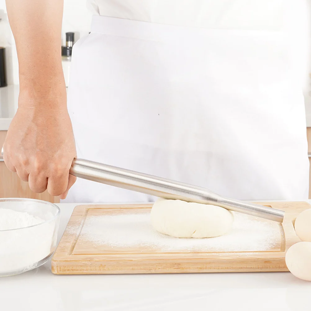 Baking Rolling Pin Stainless Steel Dough Roller Pin Handles Baking Tool for Bread Pastry Pizza