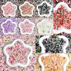 50pcs Random Mixed Rose Flower Nail Charms Resin Butterfly Pearl Nail Art Decorations DIY Crystal Accessories Crafts Rhinestone