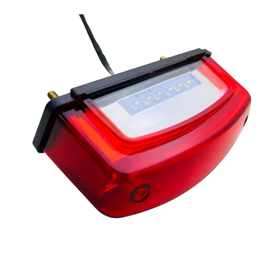 12V Motorcycle License Plate Light Red Tail Rear Light Brake Stop Lamp