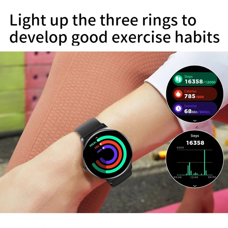 Voor Huawei IOS Ultra Slim AMOLED Smart Horloge Vrouwen Scherm Weergave altijd AOD Tijd Hartslag BT Oproep High-end Mode Smartwatch