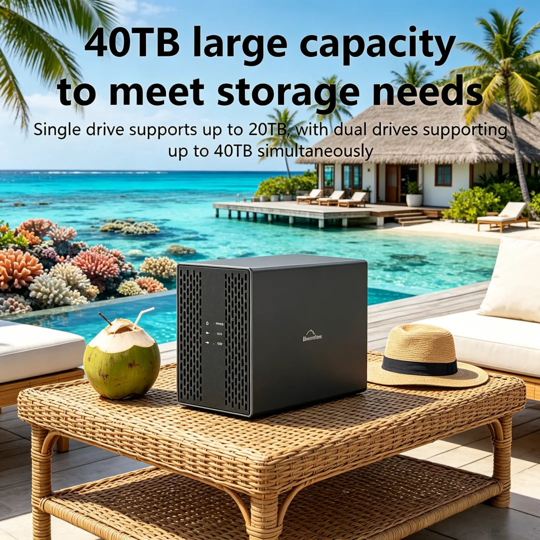 

Noctivagant Dual Bay Shell Heat Dissipation 3.5 USB 3.0 External Type C Dual Hard Drive Enclosure SATA Array Box HDD Server Case