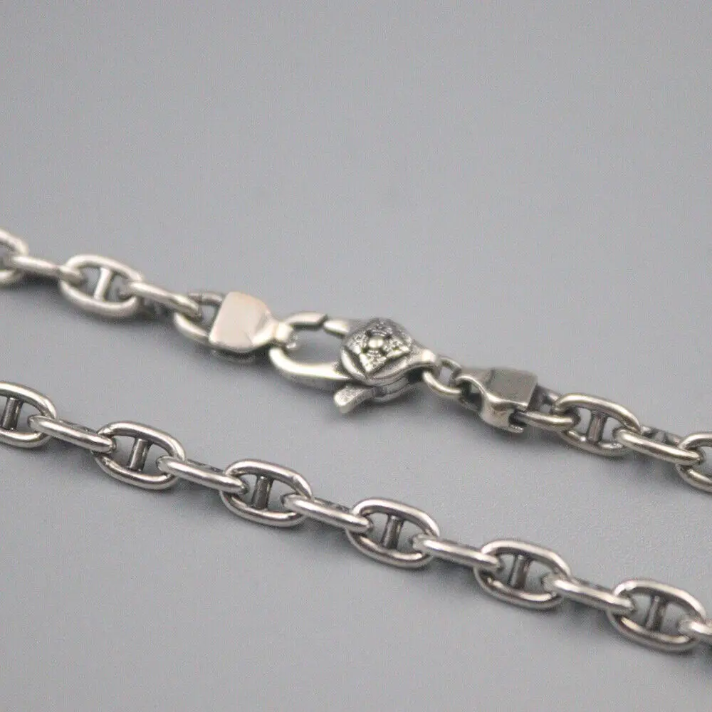 

New 925 Sterling Silver 3.5mm Anchor Link Chain Necklace 21.6inch For Man