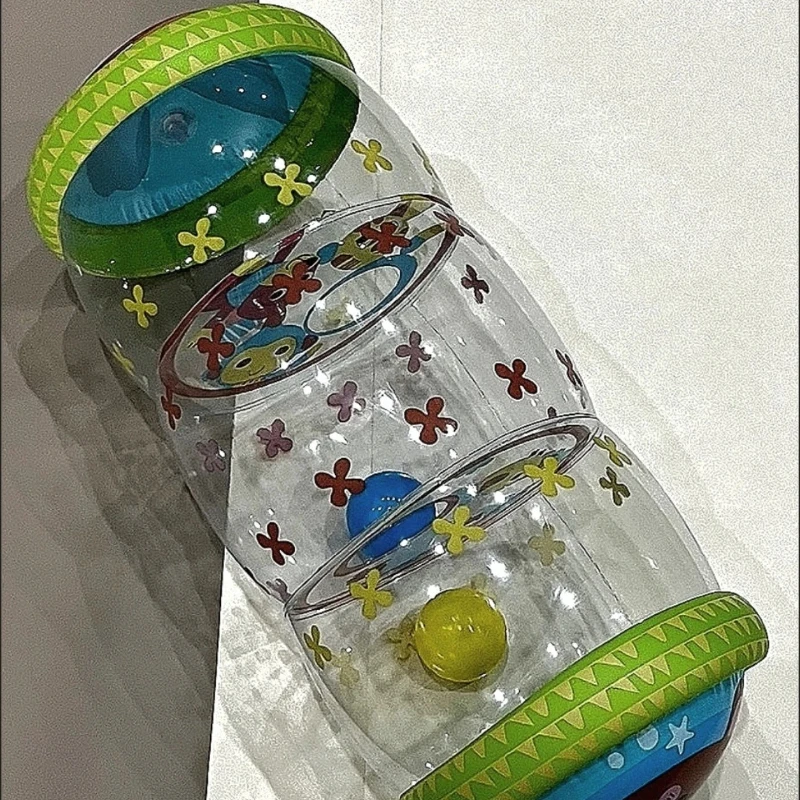 Inflatable Baby Crawling Roller PVC Safe Material with Bells Early Education Sensory Toy