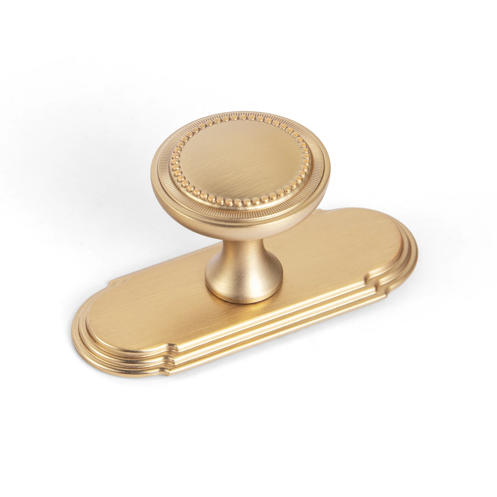 Goo-Ki Antique Brass Cabinet Knobs with Backplate Zinc Alloy Kitchen Hardware - 6 Pack Vintage Brass Drawer Knobs Single Hole Bar Cabinet Pulls with Spacer