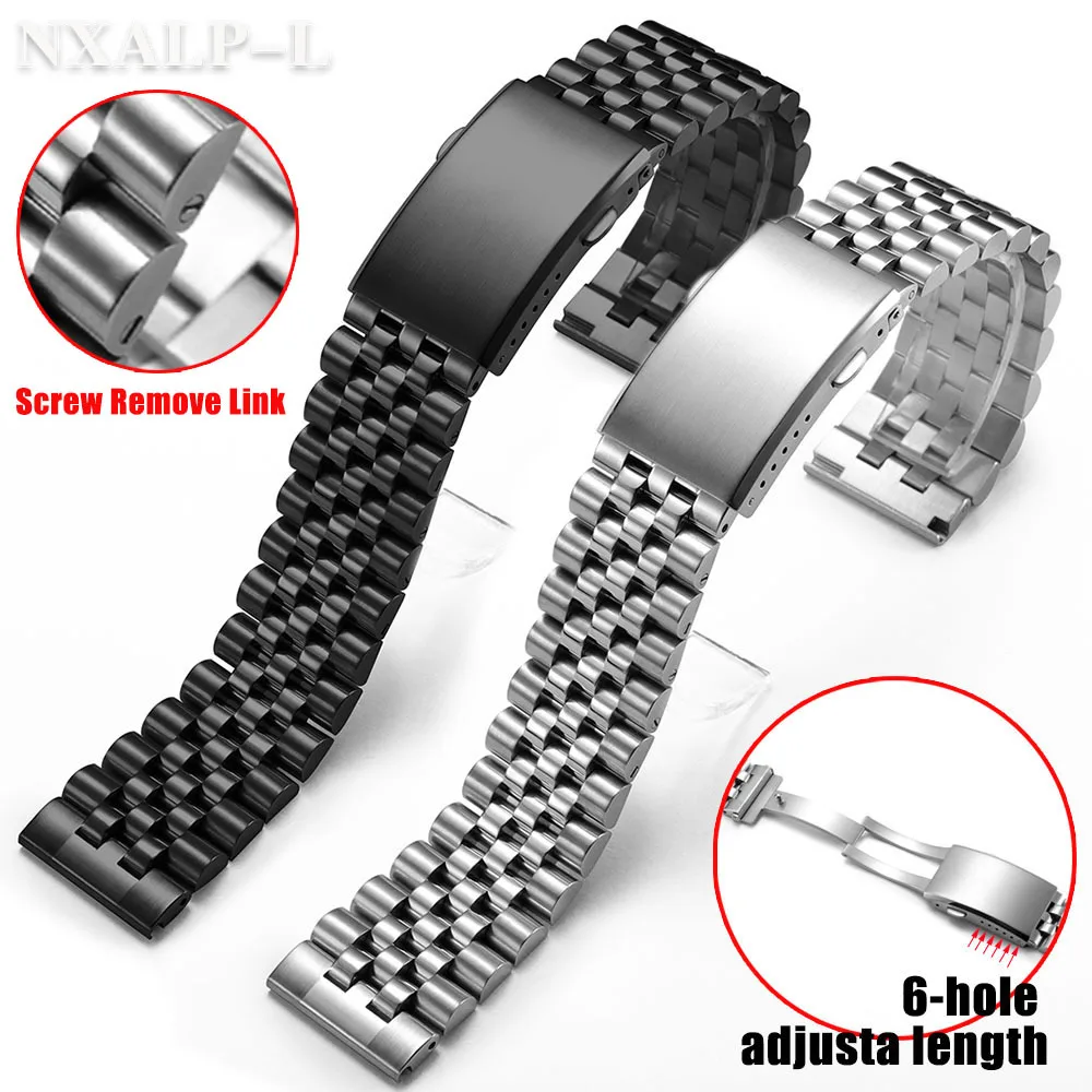 

Ремешок для часов из нержавеющей стали 316L для браслета Seiko для юбилейного дайвинга, браслет с твердой пряжкой, винтовой ремешок 20 мм 22 мм, металлический ремешок