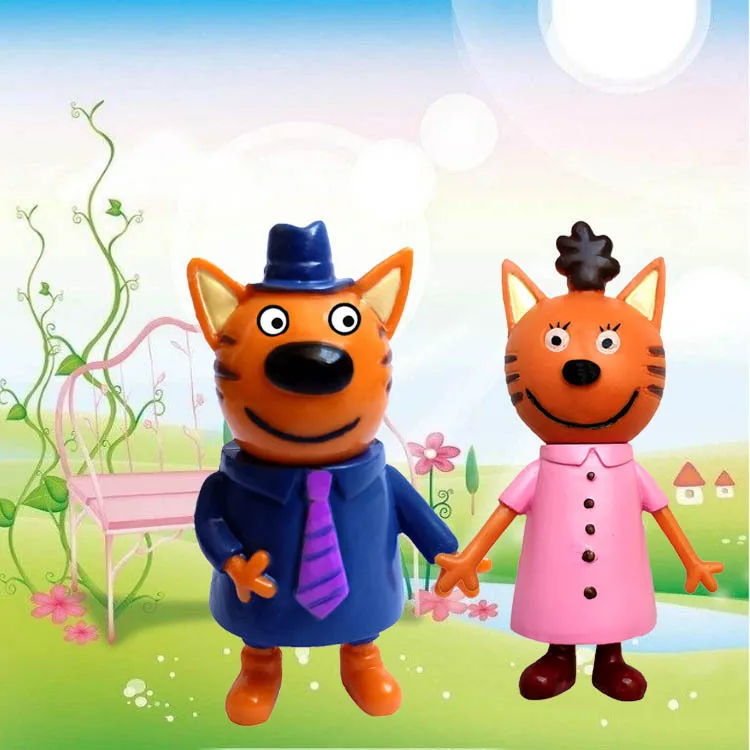 Drie kittens figuur taart ornamenten decoratie drie kittens tweede generatie verjaardag bakornamenten kittens speelgoedpop