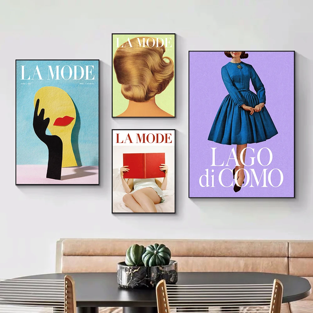 Unframe La Mode Hair Poster and Print Modern Model Wall Art Canvas Painting Posters Living Room Bedroom Home Decoration