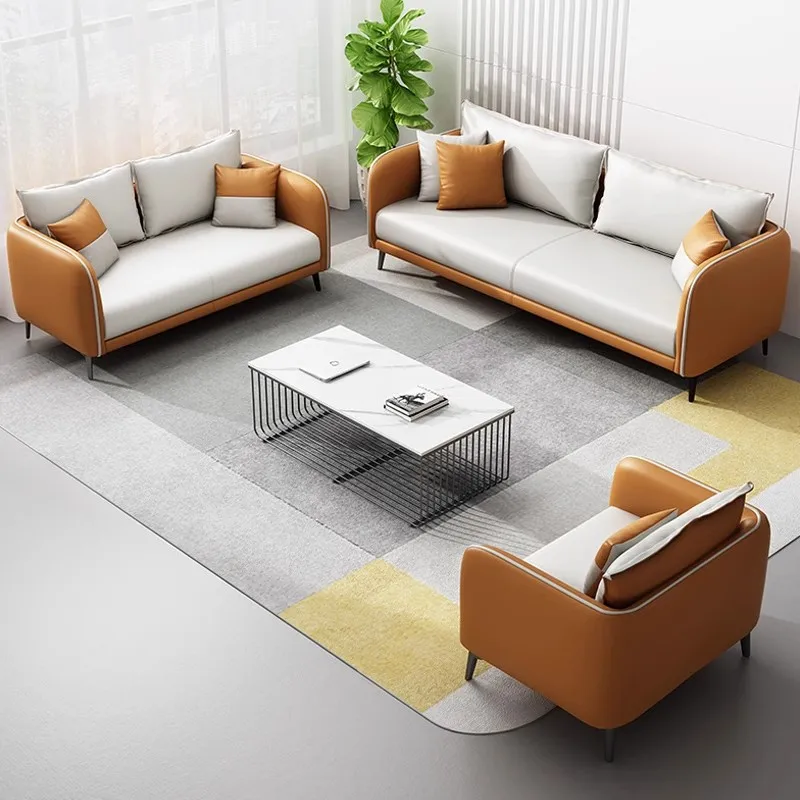 Office sofa simple business reception modern office negotiation leisure lounge area coffee table combination set