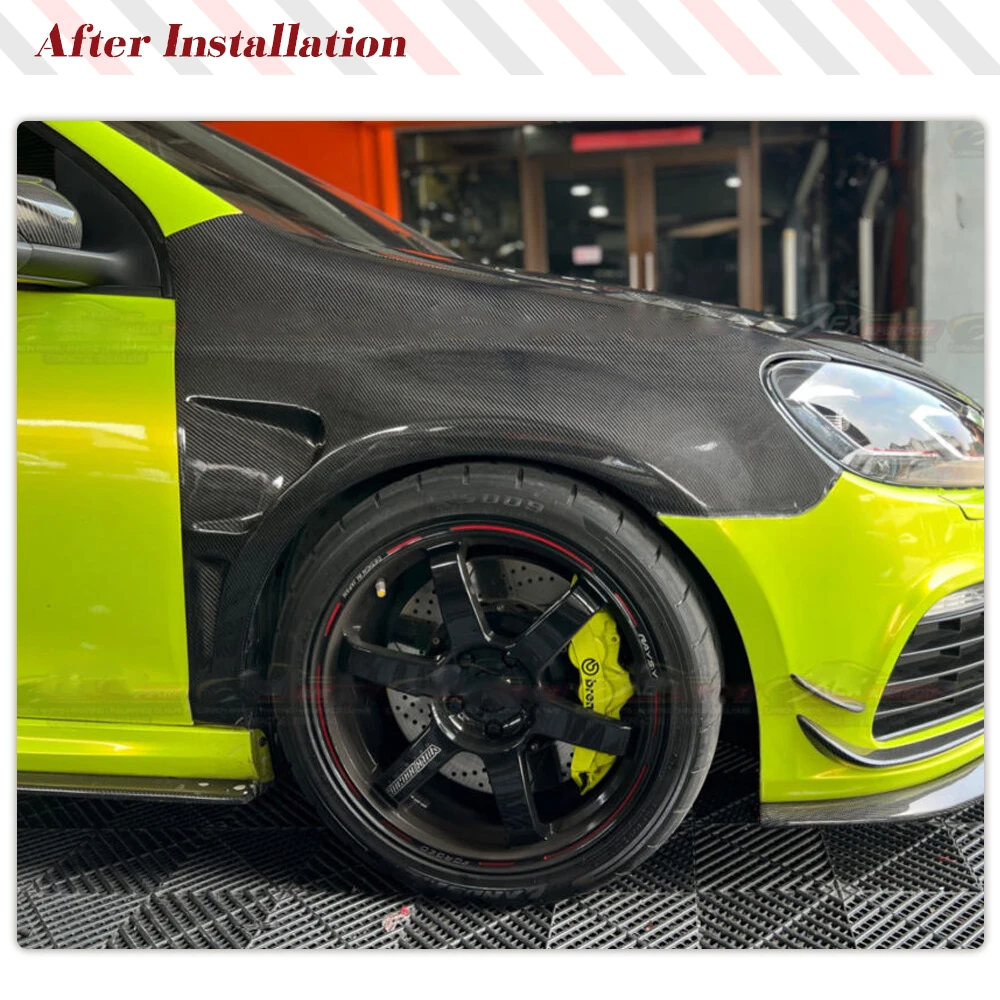 Carbon Fiber Car Front Side Fenders Flares for Volkswagen VW GOLF 6 VI MK6 R R20 2010-2013 Side Exterior Side Fender Vent Trims