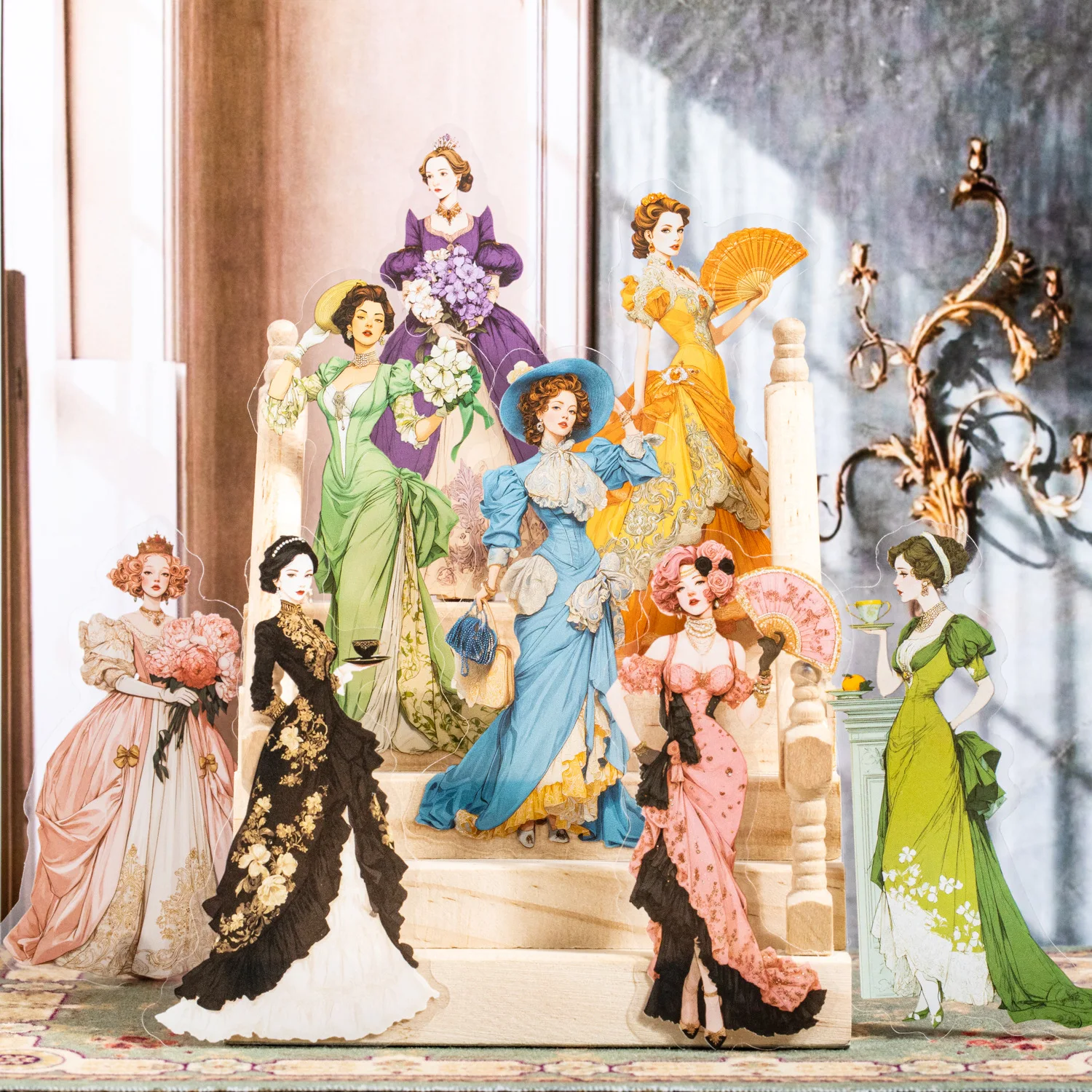 

20 шт./1 упаковка, милые канцелярские наклейки в стиле рококо для джанк-журнала, декоративные наклейки для скрапбукинга и DIY-творчества