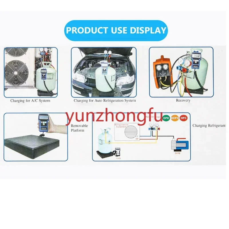 Weighing Tool High Precision Portable Refrigerant Freon Liquid Scale RCS-7040 Filling Electronic