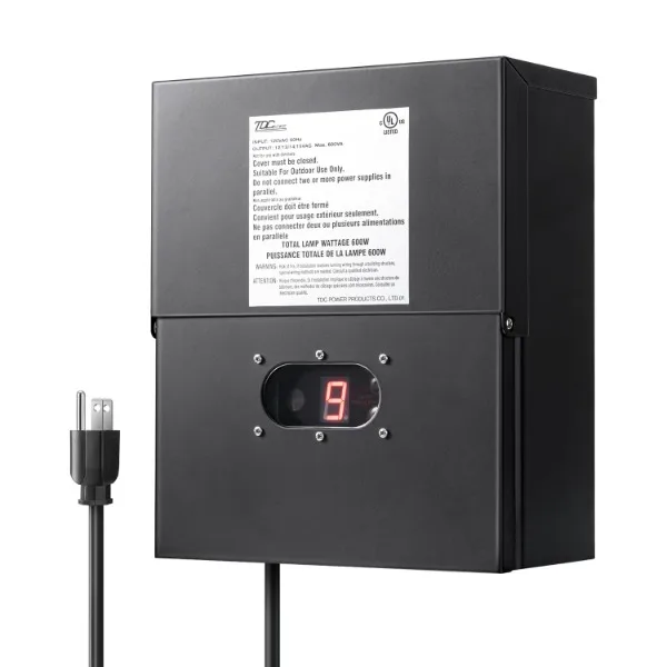 DEWENWILS 600W Low Voltage Landscape Transformer, Outdoor Weatherproof Transformer with Timer and Photocell Sensor