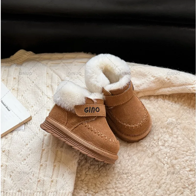 Winter Kids Cowhide Suede Snow Boots Designer Toddler Tasman Fur Slippers Tazz Baby Shoes Ultra Mini Girls Boy Low-top Warm Boot